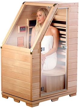 newgen medicals Kompakte Infrarot-Sitzsauna aus Hemlock-Holz, 760 Watt - 1